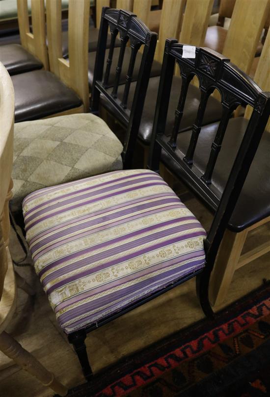 Pair of ebonised chairs(-)